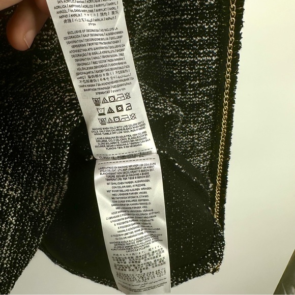 GUESS | Women’s L Large Gray Chain Arm Peplum Top - Picture 5 of 11